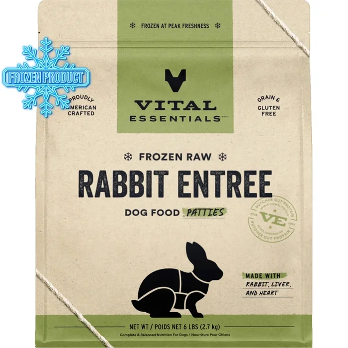 Dog Frozen Raw – Rabbit Entree – Patties – 6 lb