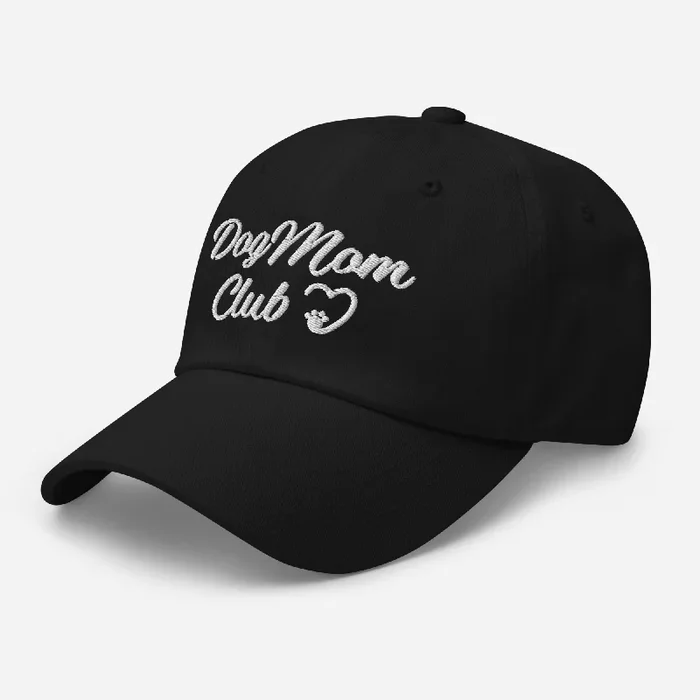 Dog Mom Club Hat – Black