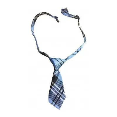Dog Necktie – Navy and Lt Blue Plaid