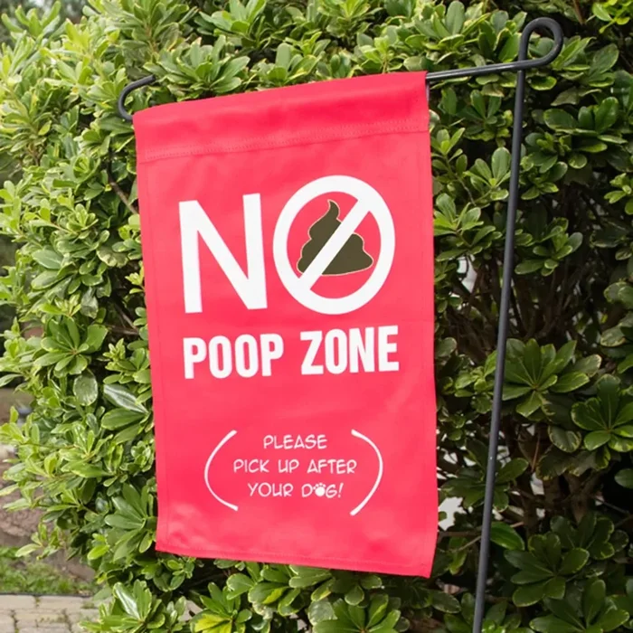 Dog Speak – Garden Flag No Poop Zone