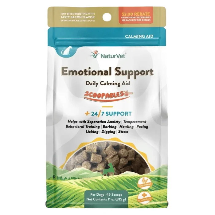 Dog Supplement – SCOOPABLES – DAILY CALMING AID – Emotional Support + 24/7 Support – 45 scoops