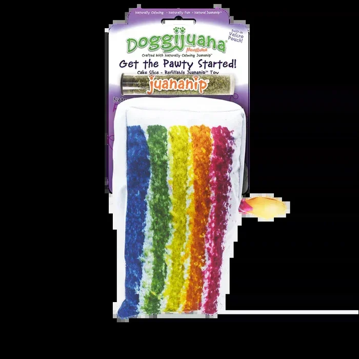Doggijuana Get the Pawty Started Refillable Cake Slice Dog Toy (Medium)