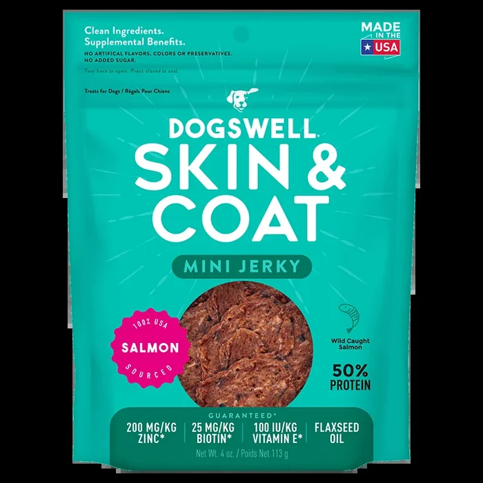 Dogswell Skin & Coat Mini Jerky Treats Salmon