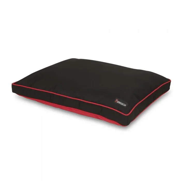 Dogzilla Gusseted Red and Black Pillow Dog Bed (29 x 40)