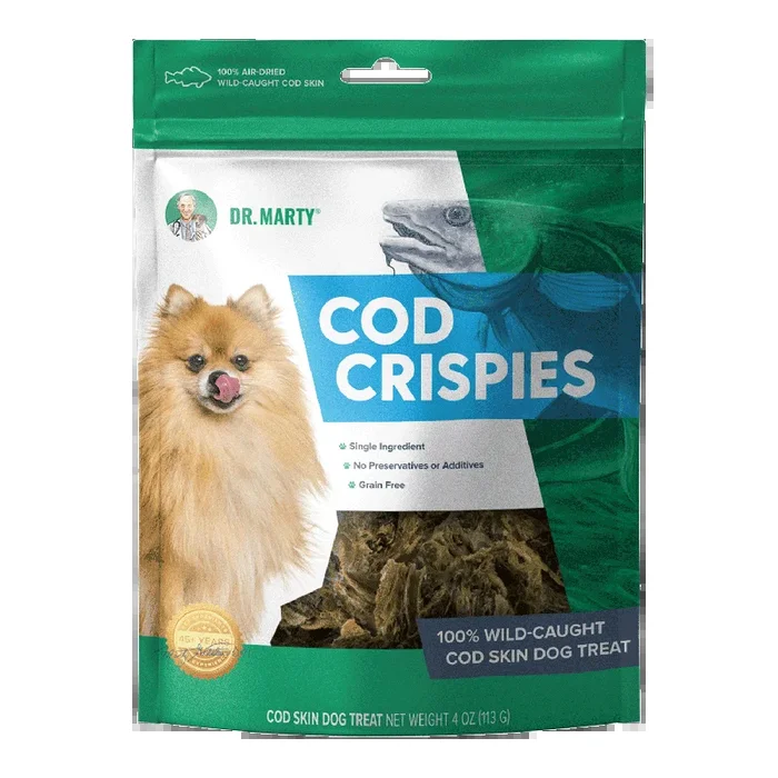 Dr. Marty Cod Crispies 100% Air-Dried Wild-Caught Cod Skin Treats