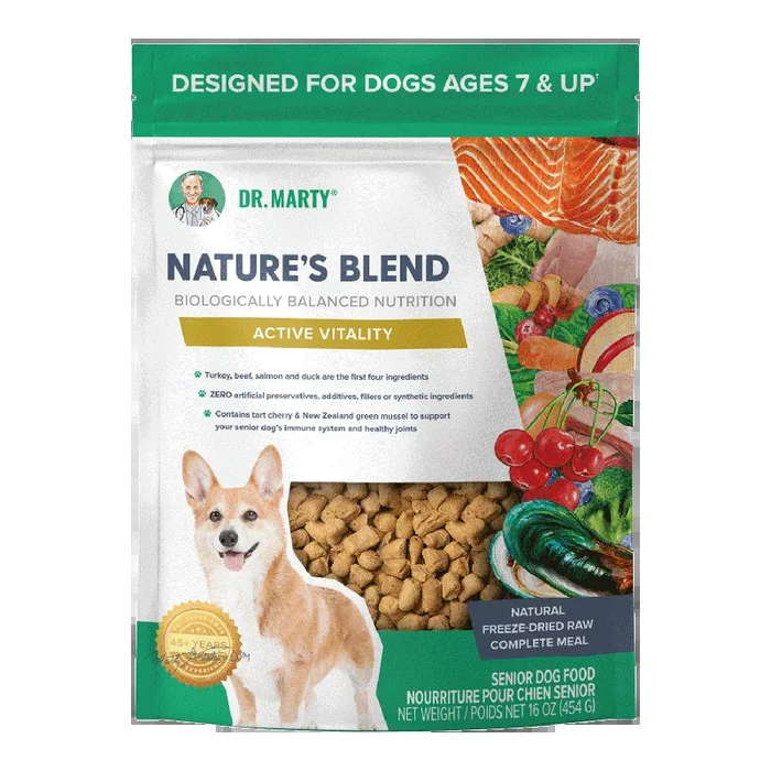 Dr. Marty Nature’s Blend Active Vitality Seniors Freeze Dried Raw Dog Food