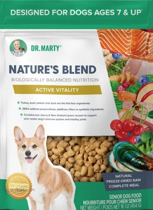 Dr. Marty Nature’s Blend for Active Vitality Seniors Freeze Dried Raw Dog Food