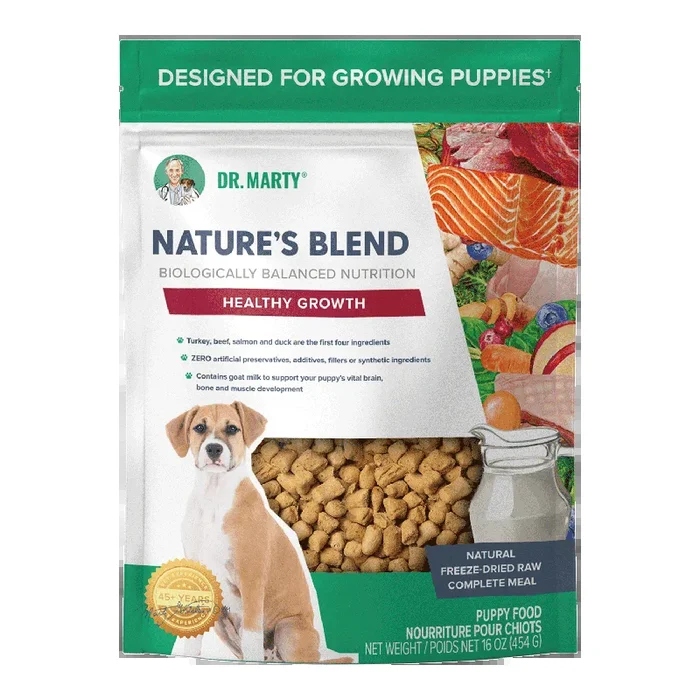 Dr. Marty Nature’s Blend Healthy Growth Premium Freeze-Dried Raw Puppy Food Designed For Growing Puppies