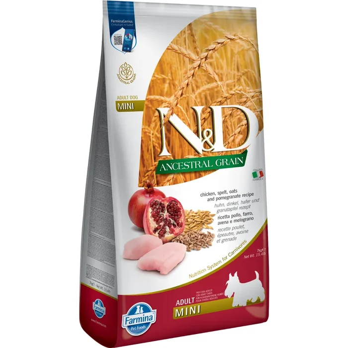 Dry Dog Food – N & D – ANCESTRAL GRAIN – Chicken & Pomegranate – Adult Mini