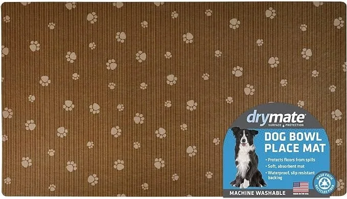 Drymate Brown Stripes with Tan Paws Feeding Placemat for Pets