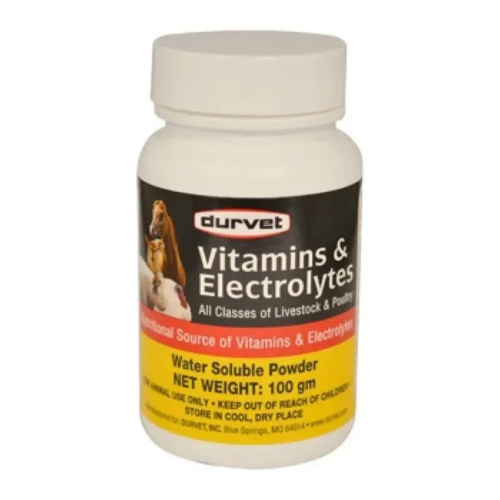Durvet Vitamins & Electrolytes Supplement All Cattle of Livestock Poultry 100gm