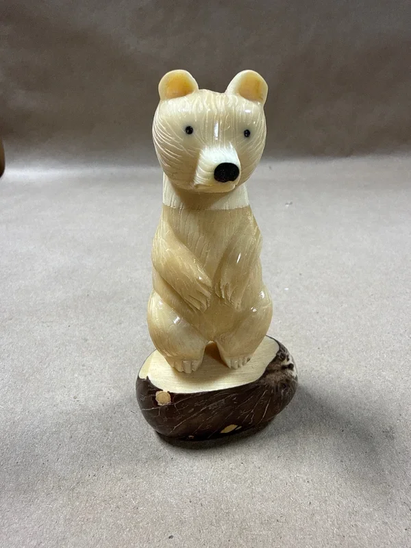 (E) Tagua Standing Bear Carving