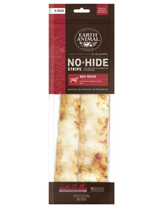 EARTH ANIMAL No-Hide Beef Strips 4PK
