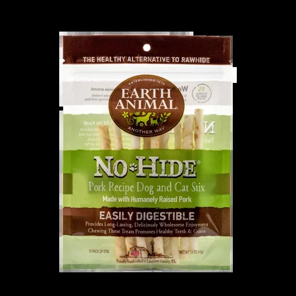Earth Animal No-Hide Pork Stix, Pack Of 10