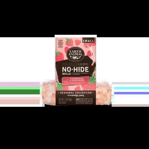 Earth Animal No-Hide® Seasonal Collection Strawberries & Cream Rolls Dog Treats
