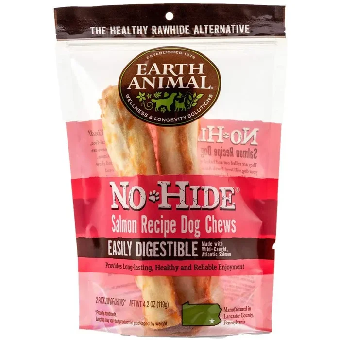 Earth Animal No-Hide Salmon Chews 7″ Dog Treats 7oz
