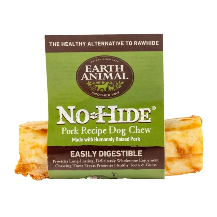 Earth Animal No-Hide Wholesome Chews Small 4″ Dog Treats – Pork
