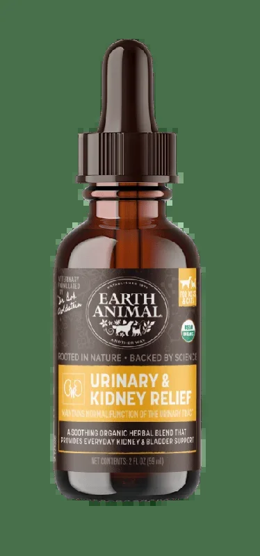 Earth Animal Urinary & Kidney Support for Dogs & Cats – Organic Herbal Supplement 2 oz