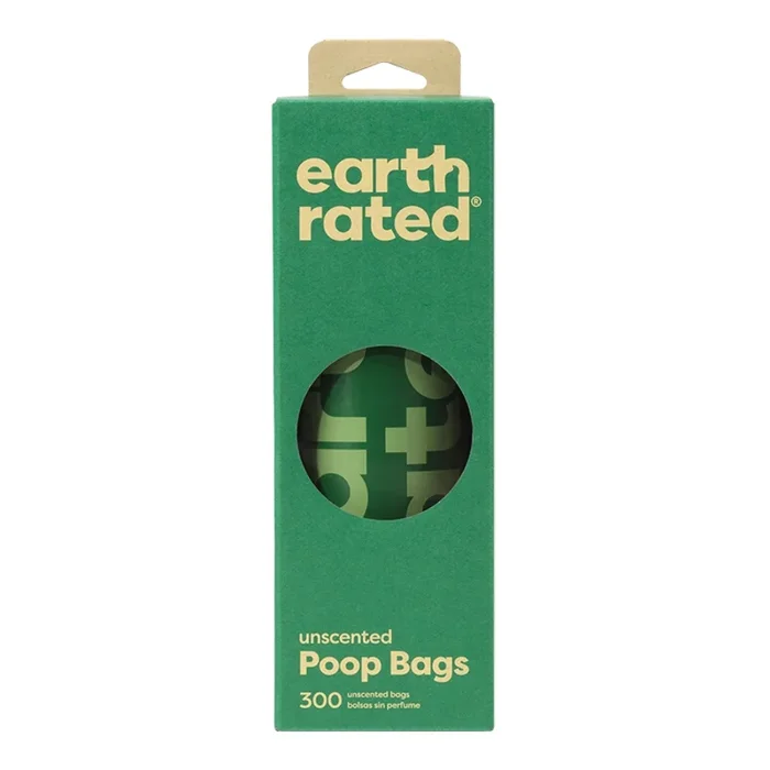 Earth Rated Unscented Poop Bags – 1 Roll, 300 Bags