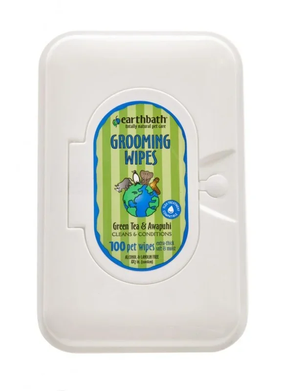 Earthbath Green Tea & Awapuhi Grooming Wipes for Dogs and Cats