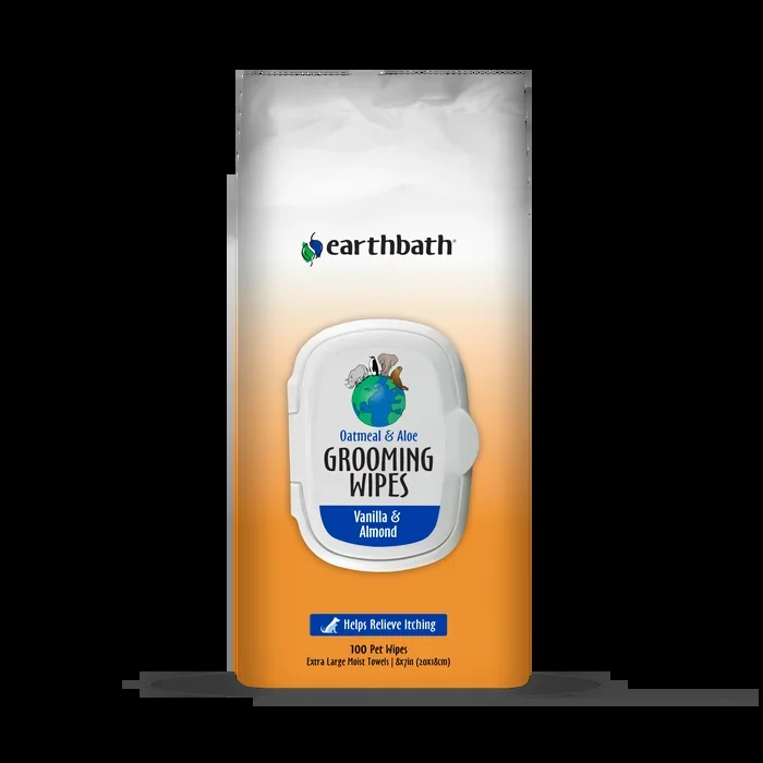 Earthbath Grooming Wipes – Oatmeal & Aloe For Dogs & Cats