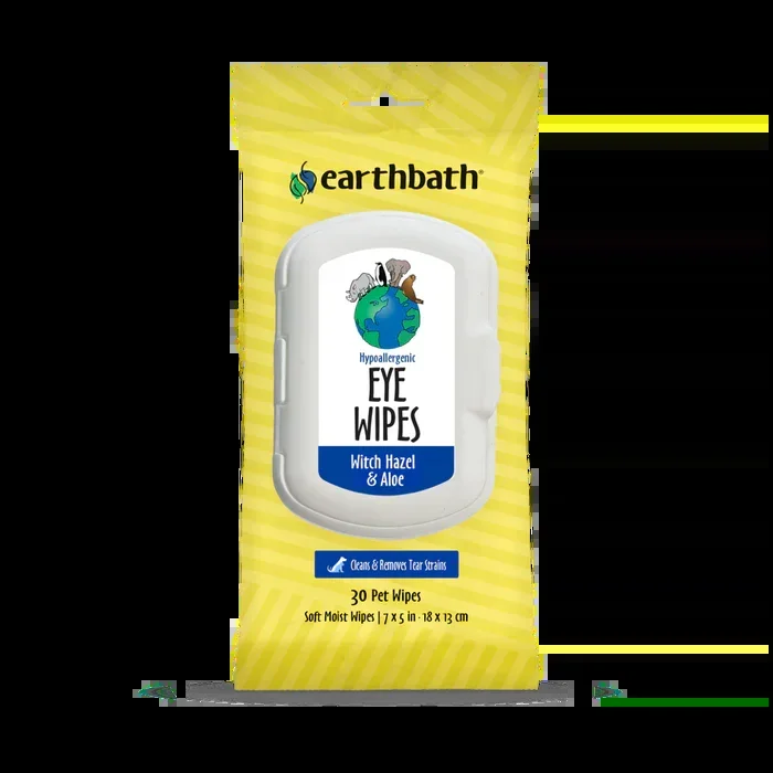 Earthbath Hypoallergenic Eye Wipes,30-Count, Pet Grooming Wipes