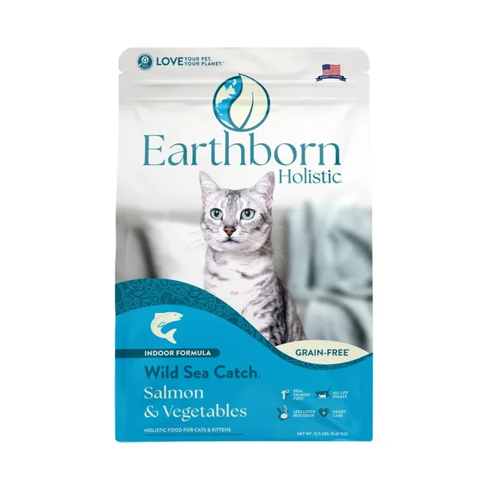 Earthborn Holistic Grain-Free Wild Sea Catch Indoor Formula Dry Cat Food Salmon & Vegetables, 1ea/4 lb