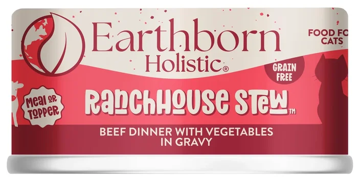 Earthborn Holistics – All Cat Breeds, All Life Stages RanchHouse Stew, Beef Dinner with Vegetables in Gravy Recipe Canned Cat Food