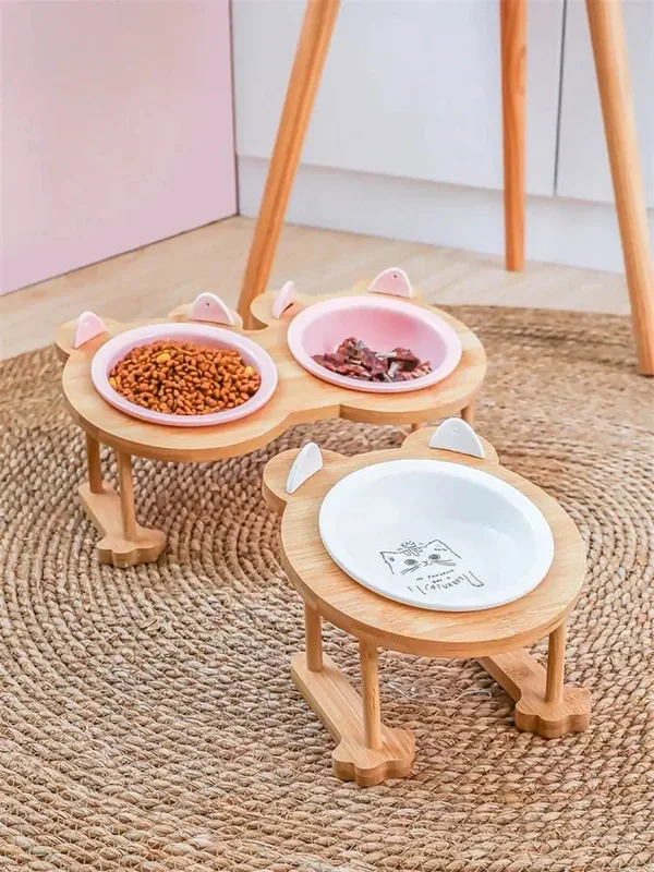 Elevated Ceramic Bowl + Adjustable Stand – Style B