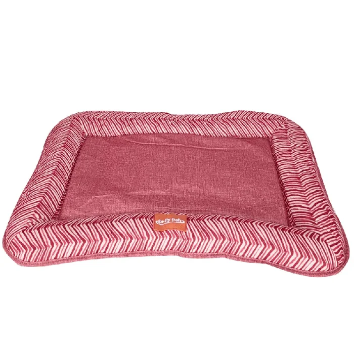 Emily Pets Rectangle Shape Bed for Dogs and Cats (Red)