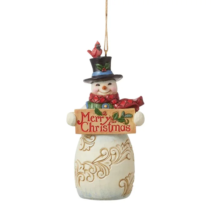 Enesco Jim Shore – Ornament Snowman w/ Christmas Sign