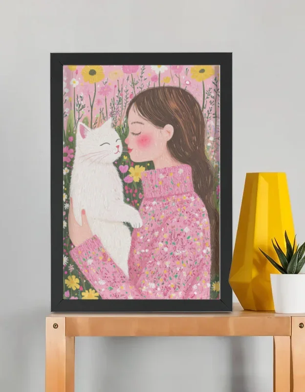 EverythingBoho Cat Mom Wall Art (Black)