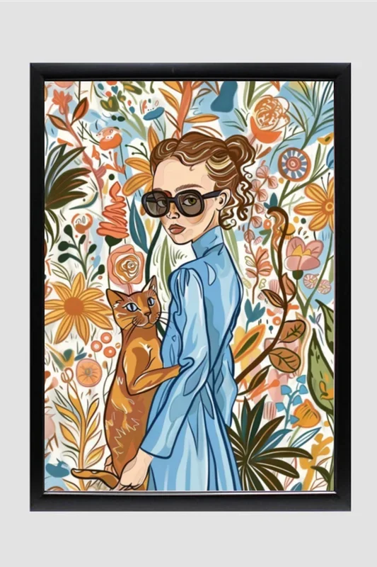 EverythingBoho The Caty Girl Boho Wall Art (Black)