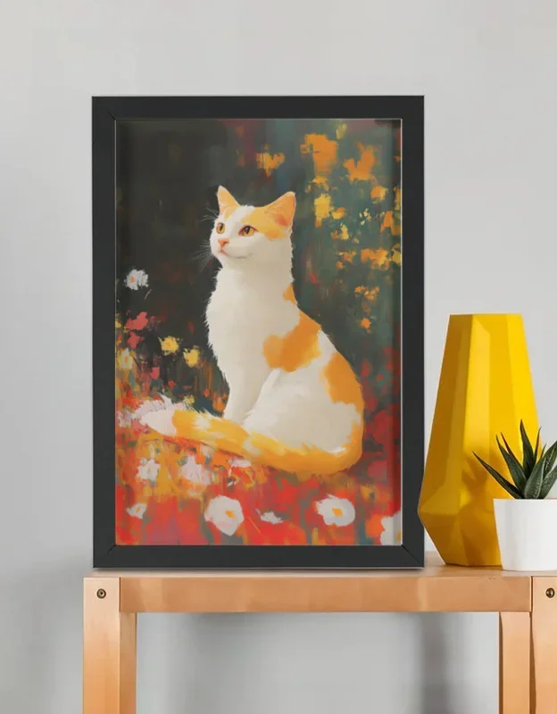 EverythingBoho The Farsighted Cat Wall Art (Black)