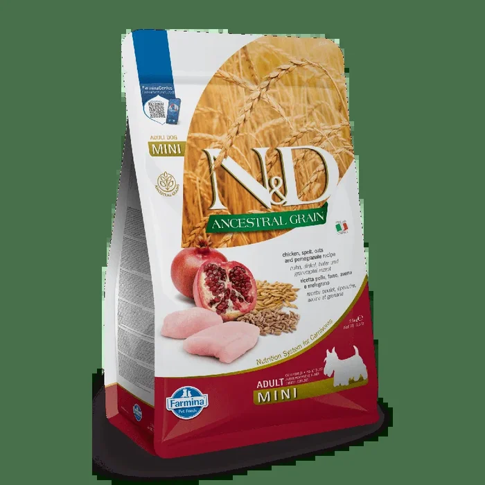 Farmina N&D Ancestral Grain Chicken & Pomegranate Mini Adult Dry Dog Food