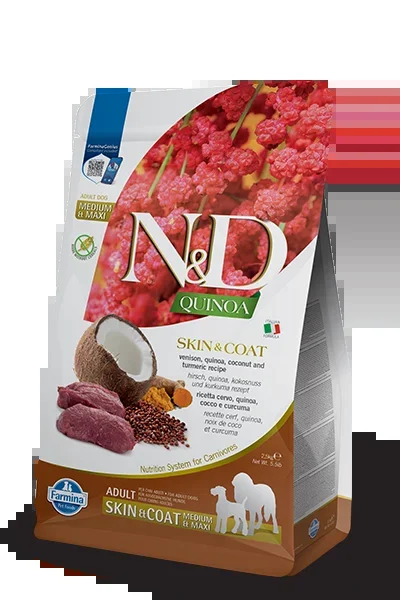 Farmina N&D Quinoa Skin & Coat Venison Medium & Maxi Dog Food