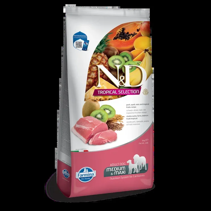 Farmina N&D Tropical Selection Pork & Oats Medium & Maxi Adult Dry Dog Food 22lb