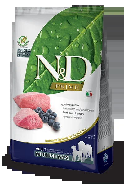 Farmina Prime N&D Natural & Delicious Lamb & Blueberry Adult Medium & Maxi Dog Food