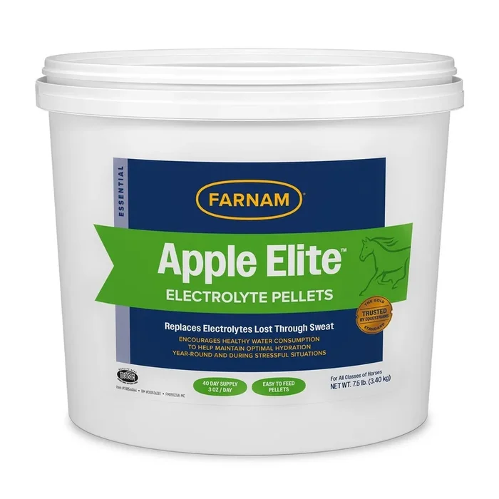 Farnam Apple Elite Electrolyte Pellets for Horses, 7.5 lbs, 40 Day Supply
