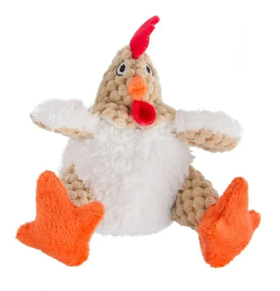 Fat White Rooster Dog Toy