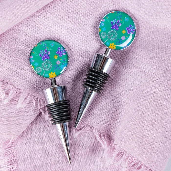 Fields of Flowers Paws Wine Stopper – Set of 2
