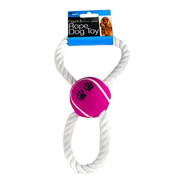 Figure 8 Rope and Ball Dog Toy, 9″