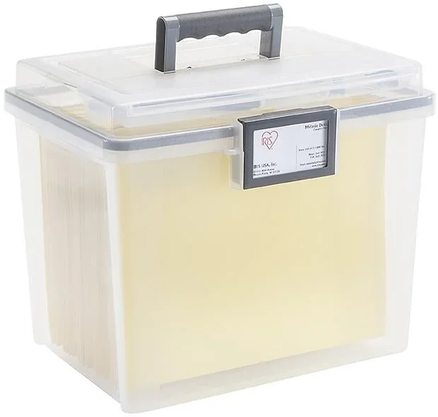 File Box (Letter) with Handle and Organizer, WeatherPro® – 19 QT – Gasket Box