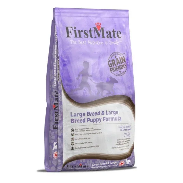 First Mate Grain Friendly Large Breed Adult & Puppy Dry Dog Food – Lamb & Wild Caught Fish – 25lb Bag