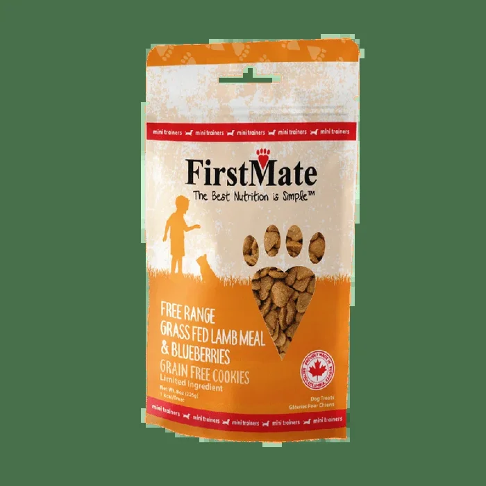 FirstMate Free Range Grass Fed Lamb & Blueberries Mini Trainer Treats 8oz