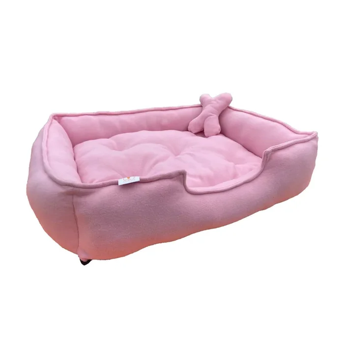 Fluffy’s Luxurious Reversible Polyester Filled Bed for Dogs and Cats (Pink)