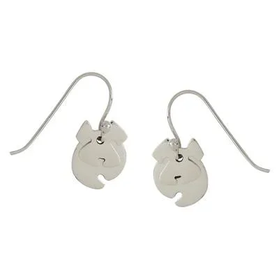 Fluffy Dog Sterling Silver Earrings