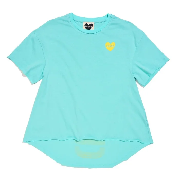 Found My Animal Big Full Heart T-Shirt, Aqua + Citron