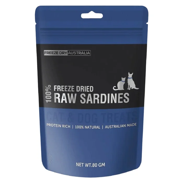Freeze Dried Cat & Dog Treat – Raw Sardines – 80 g