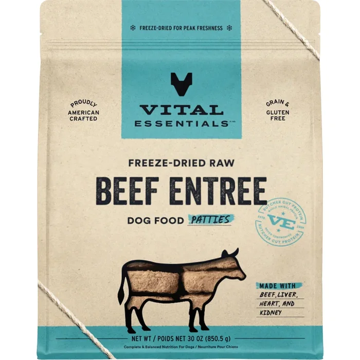 Freeze Dried Dog Food – Beef Entree – Patties – 30 oz